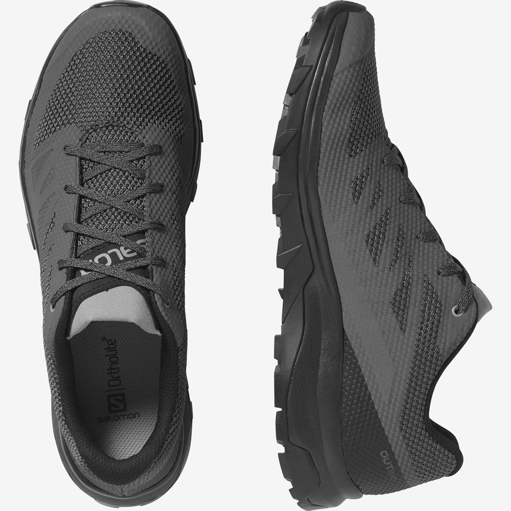 Men's Salomon OUTLINE Hiking Shoes Black | US-TVJG798