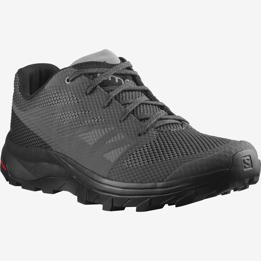 Men's Salomon OUTLINE Hiking Shoes Black | US-TVJG798