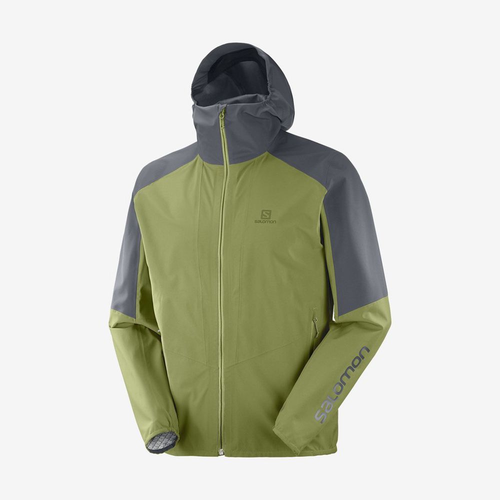 Men's Salomon OUTLINE Jackets Olive | US-HXKE235