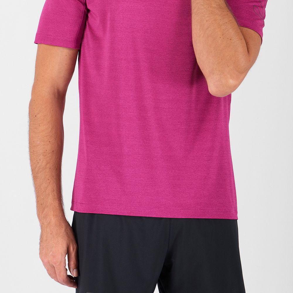 Men's Salomon OUTLINE New Trail Running Gear T Shirts Purple | US-RGYW451