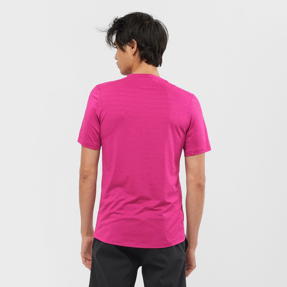 Men's Salomon OUTLINE New Trail Running Gear T Shirts Purple | US-RGYW451