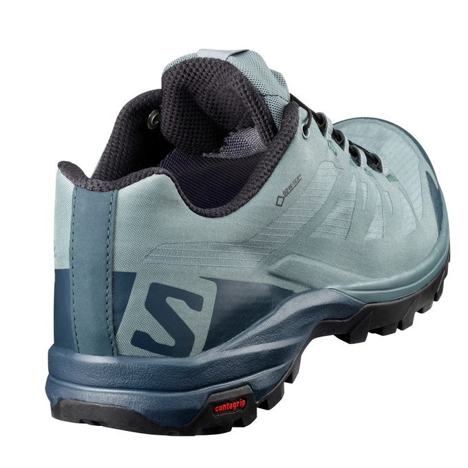 Men's Salomon OUTPATH GTX Hiking Shoes Blue / Navy | US-ZJCS614