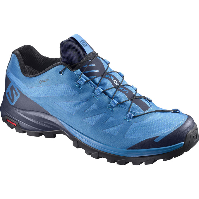 Men\'s Salomon OUTPATH GTX Hiking Shoes Blue / Navy | US-ZJCS614