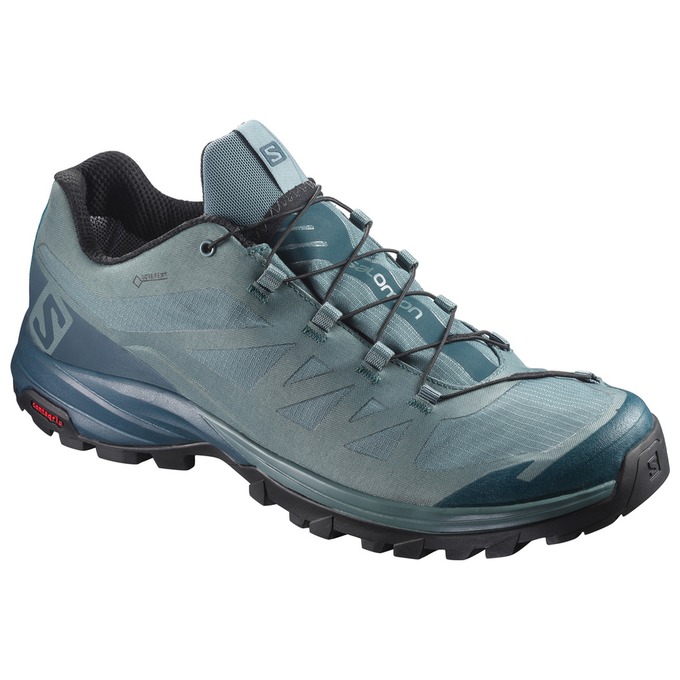 Men\'s Salomon OUTPATH GTX Hiking Shoes Light Blue | US-ZHXU082