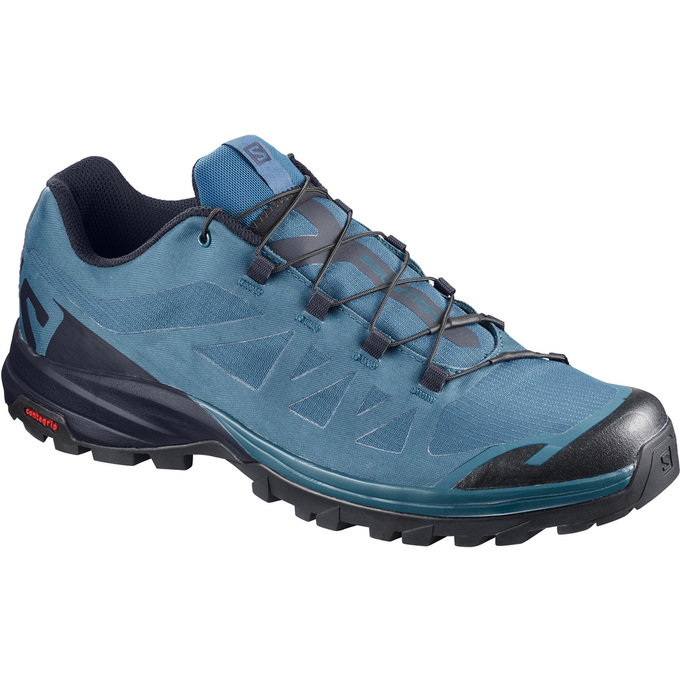 Men\'s Salomon OUTPATH Hiking Shoes Blue / Black | US-IKFP690