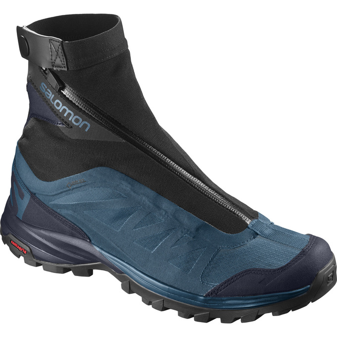 Men\'s Salomon OUTPATH PRO GTX Hiking Shoes Blue / Black | US-XGOU173