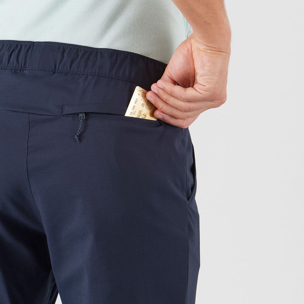 Men's Salomon OUTRACK TAPERED Pants Navy | US-HRIS547