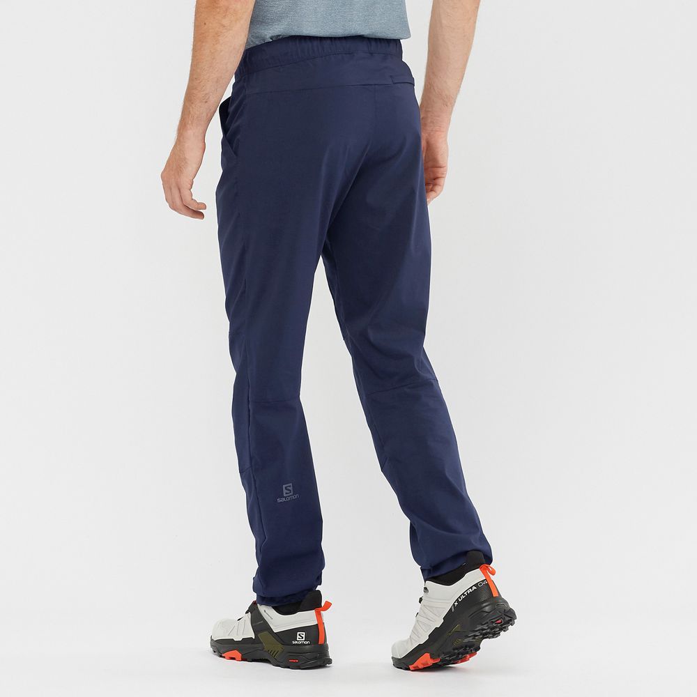 Men's Salomon OUTRACK TAPERED Pants Navy | US-HRIS547