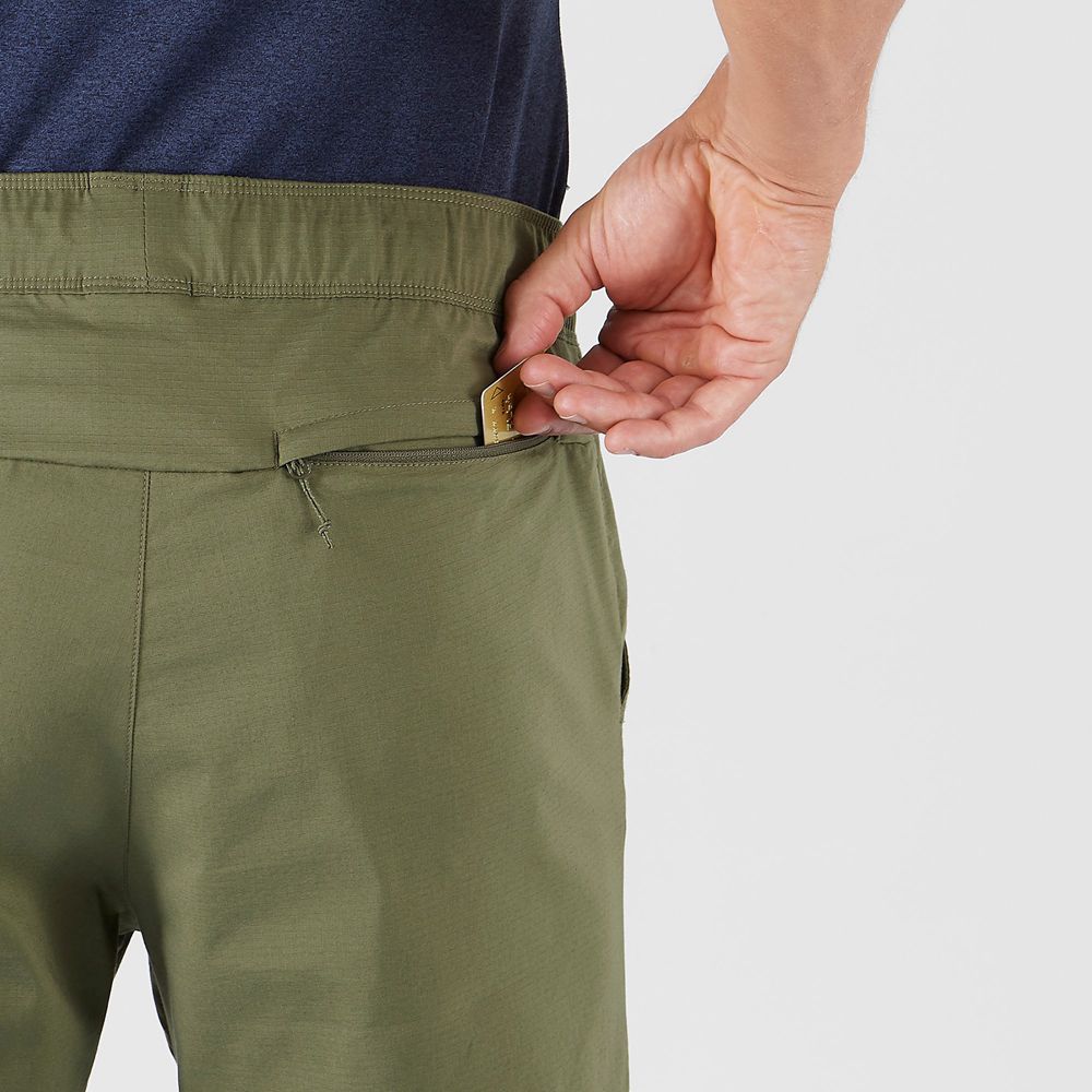 Men's Salomon OUTRACK TAPERED Pants Olive | US-JOIV039