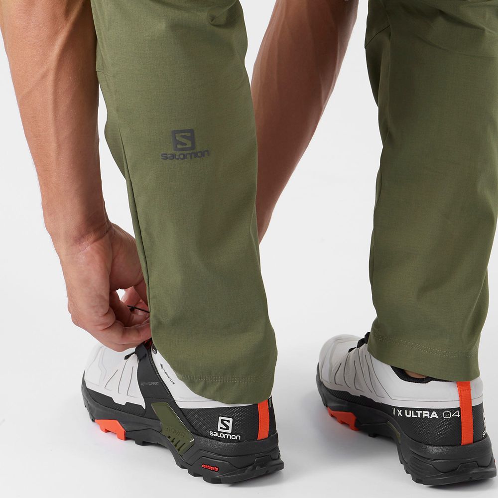 Men's Salomon OUTRACK TAPERED Pants Olive | US-JOIV039