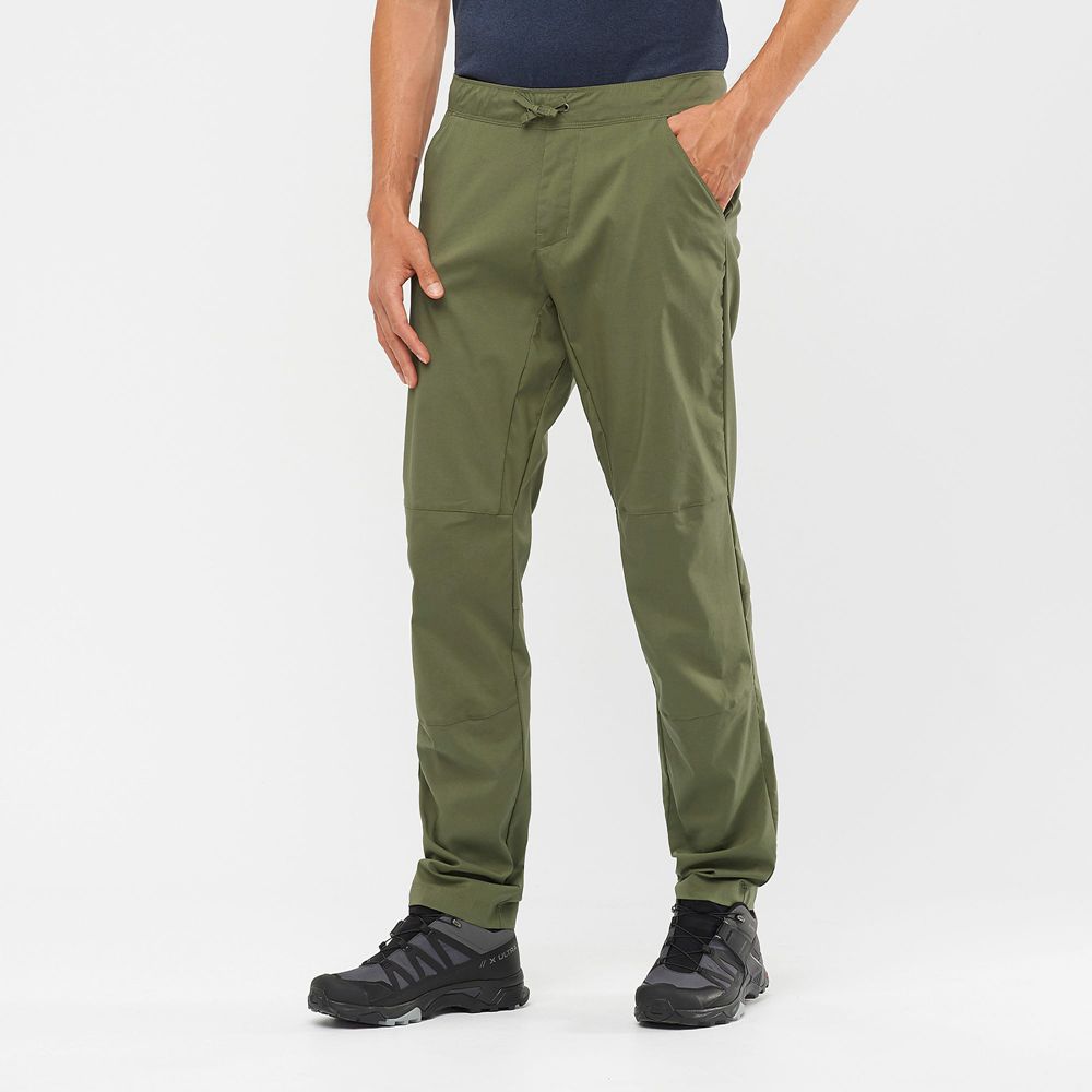 Men\'s Salomon OUTRACK TAPERED Pants Olive | US-JOIV039