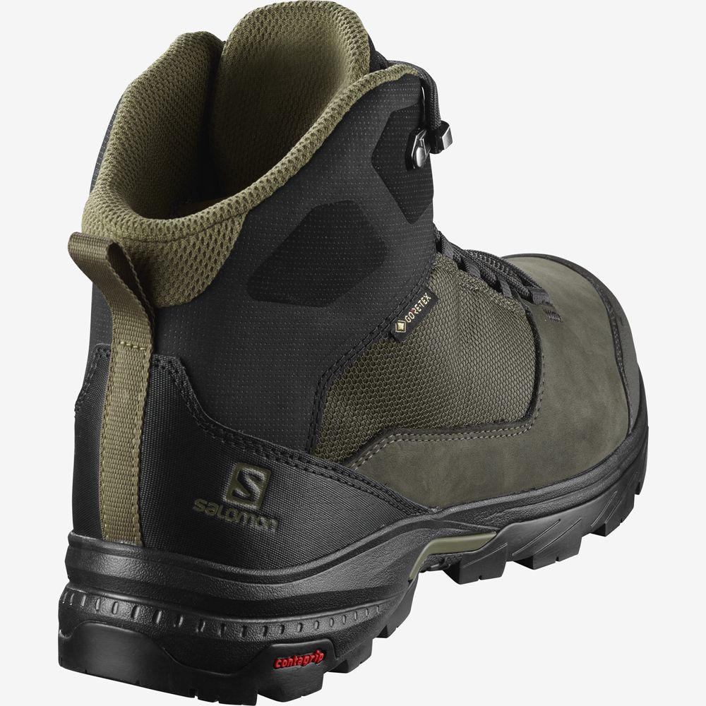 Men's Salomon OUTWARD GORE-TEX Hiking Boots Olive Green | US-BXWY537