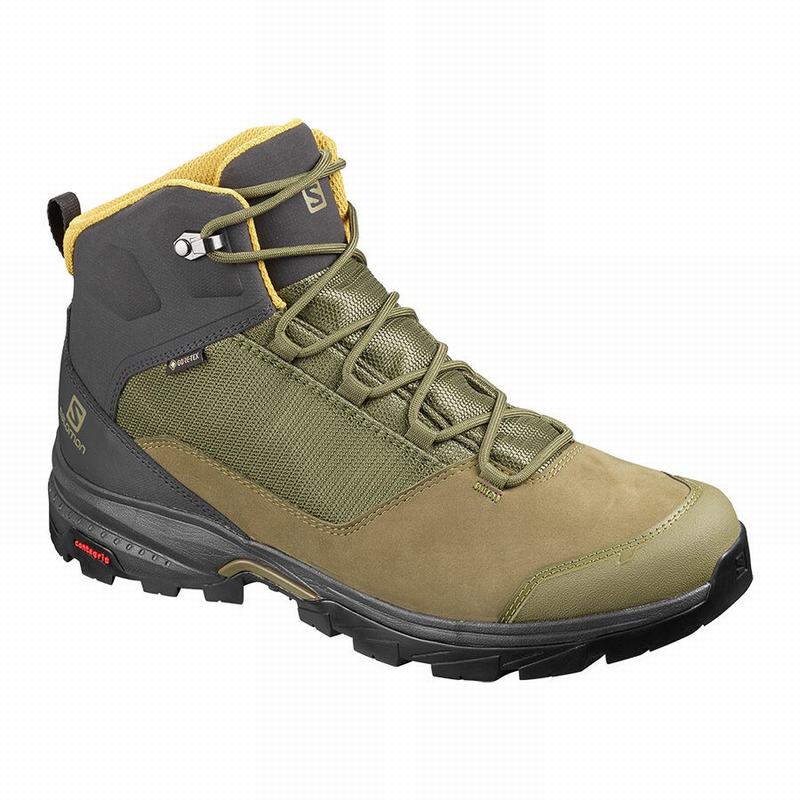 Men\'s Salomon OUTWARD GORE-TEX Hiking Boots Olive | US-QMDN749