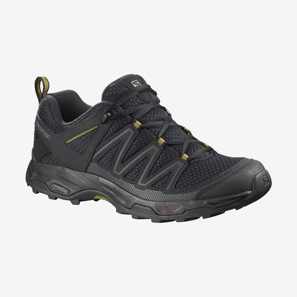 Men\'s Salomon PATHFINDER Hiking Shoes Black | US-ZYDV713