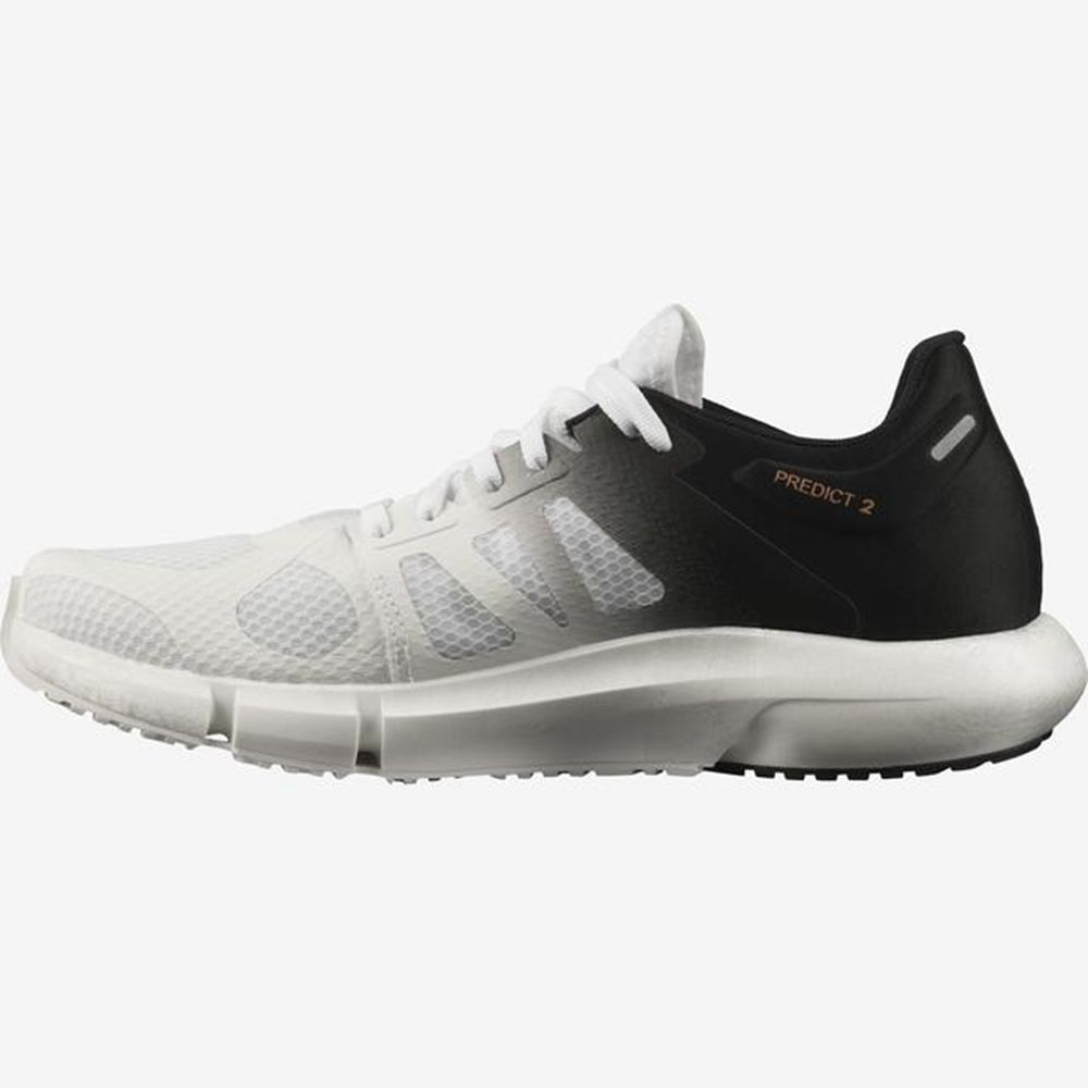 Men's Salomon PREDICT 2 Road Running Shoes White / Black | US-QOXN839