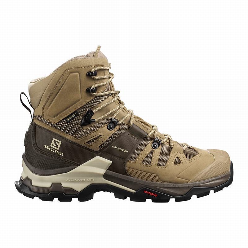 Men\'s Salomon QUEST 4 GORE-TEX Hiking Boots Brown | US-JNVR902