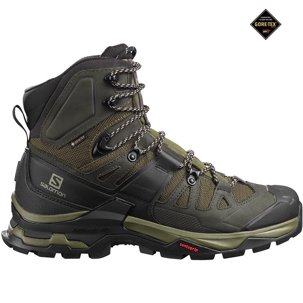 Men\'s Salomon QUEST 4 GORE-TEX Hiking Boots Olive | US-JRTL718