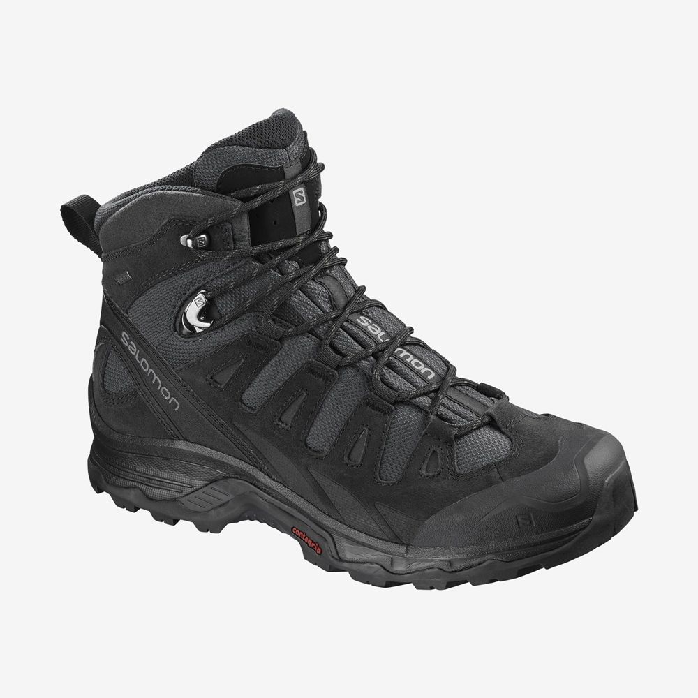 Men\'s Salomon QUEST PRIME GTX Hiking Boots Black | US-DOBZ726