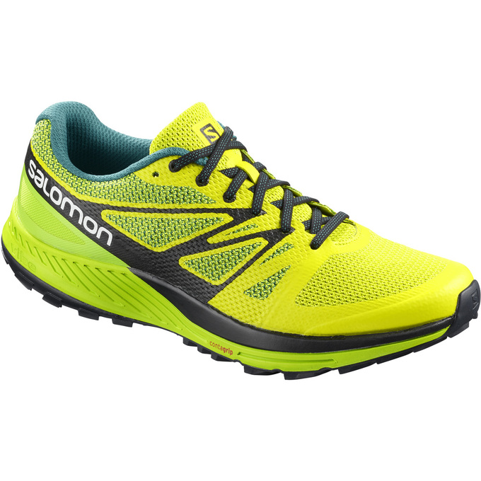 Men\'s Salomon SENSE ESE Trail Running Shoes Yellow / Green | US-QTSO380