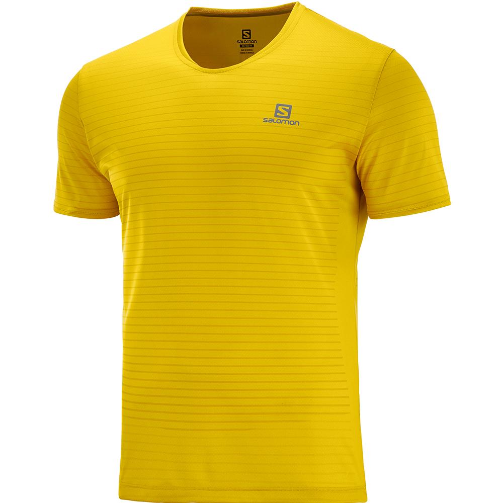 Men\'s Salomon SENSE M T Shirts Yellow | US-VBHJ013