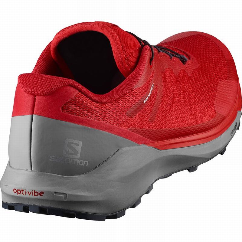 Men's Salomon SENSE RIDE 3 Trail Running Shoes Red | US-GKQW384