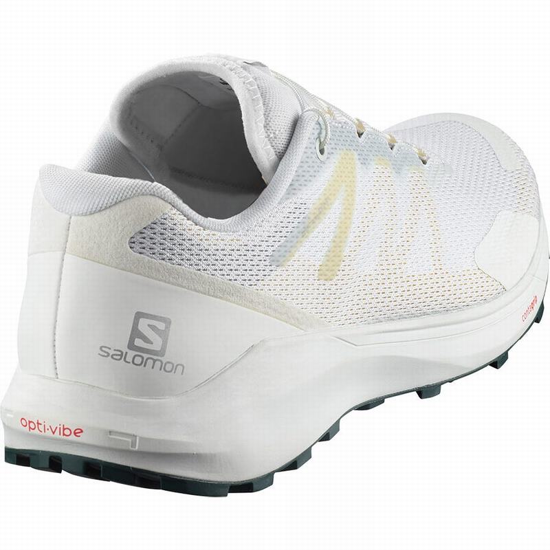 Men's Salomon SENSE RIDE 3 Trail Running Shoes White | US-MXBJ954