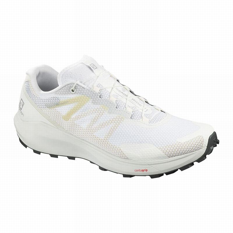 Men\'s Salomon SENSE RIDE 3 Trail Running Shoes White | US-MXBJ954