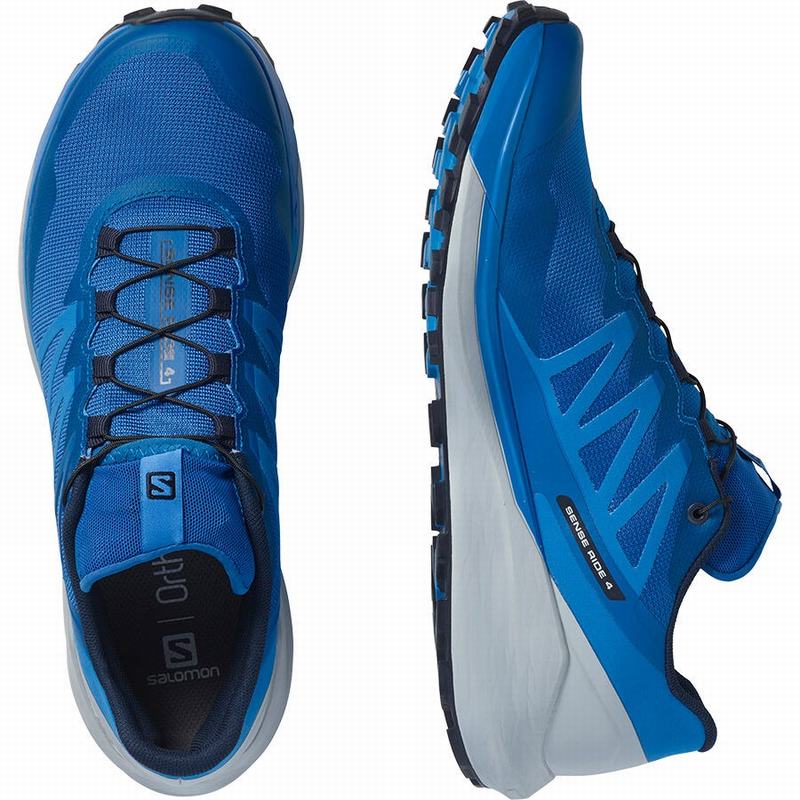 Men's Salomon SENSE RIDE 4 Running Shoes Blue | US-CZIE906