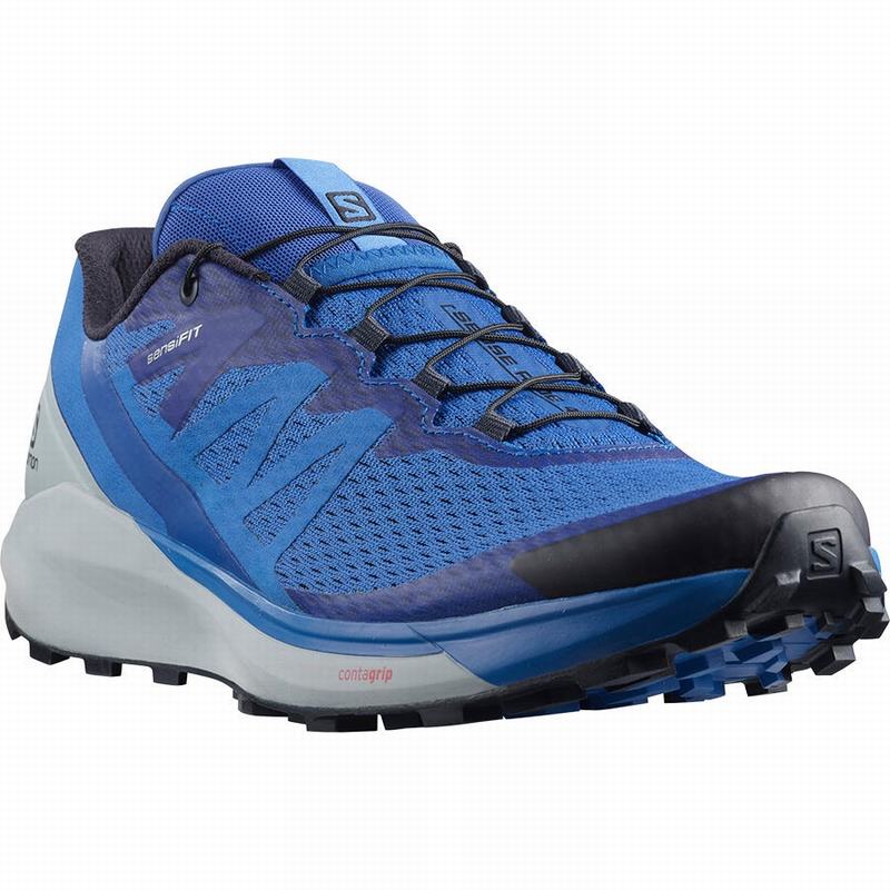 Men's Salomon SENSE RIDE 4 Running Shoes Blue | US-CZIE906