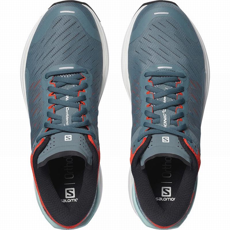 Men's Salomon SONIC 3 CONFIDENCE Running Shoes Dark Blue / Orange | US-LYVD067