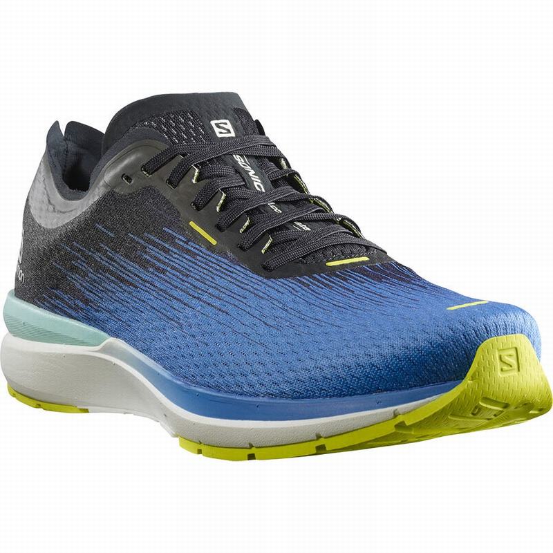 Men's Salomon SONIC 4 ACCELERATE Running Shoes Blue / White | US-SBUQ956