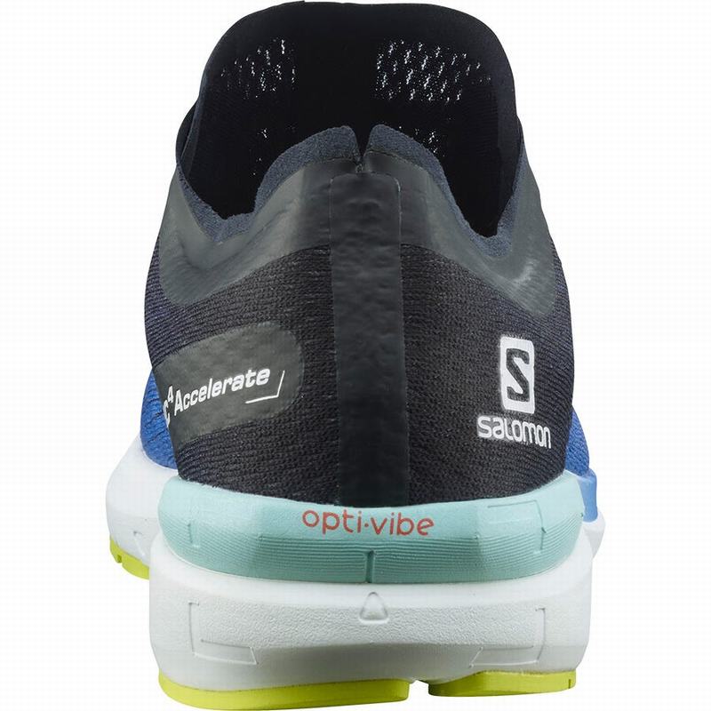 Men's Salomon SONIC 4 ACCELERATE Running Shoes Blue / White | US-SBUQ956