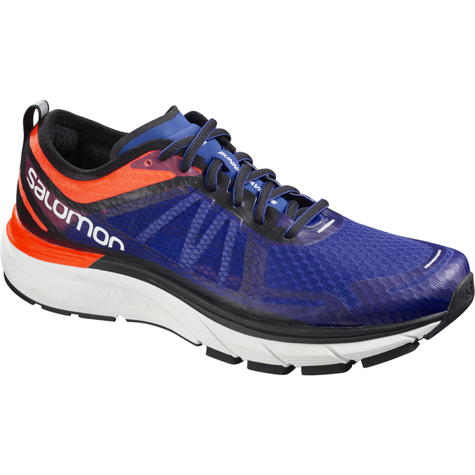 Men\'s Salomon SONIC RA MAX Running Shoes Navy / Black / White | US-AKSP563