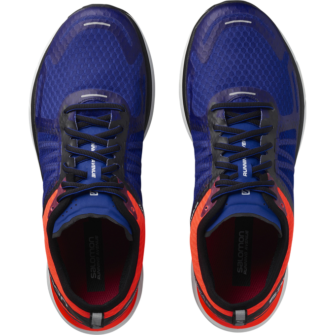 Men's Salomon SONIC RA MAX Running Shoes Blue / Deep Blue | US-HDCS346