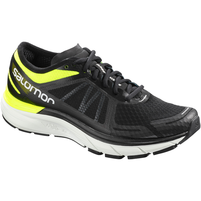 Men\'s Salomon SONIC RA MAX Running Shoes Black / Yellow | US-KOCD983