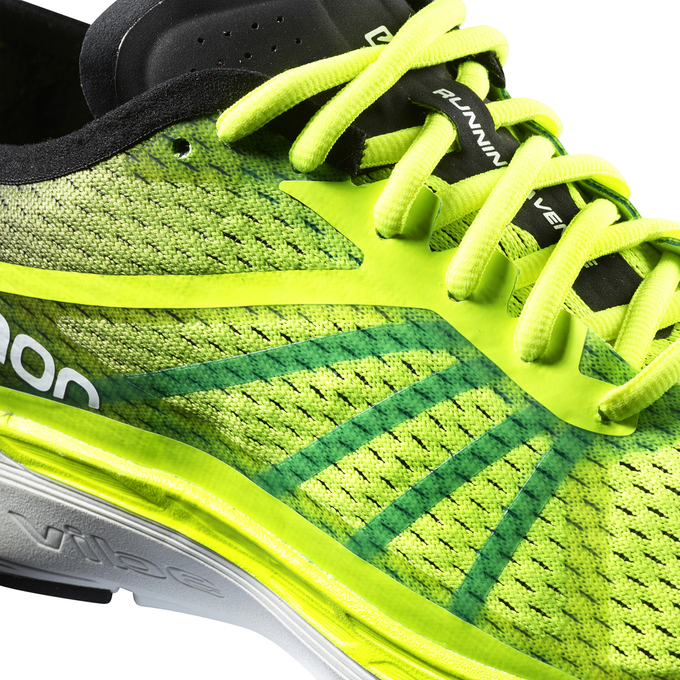 Men's Salomon SONIC RA PRO Running Shoes Fluorescent Yellow | US-RBDC231