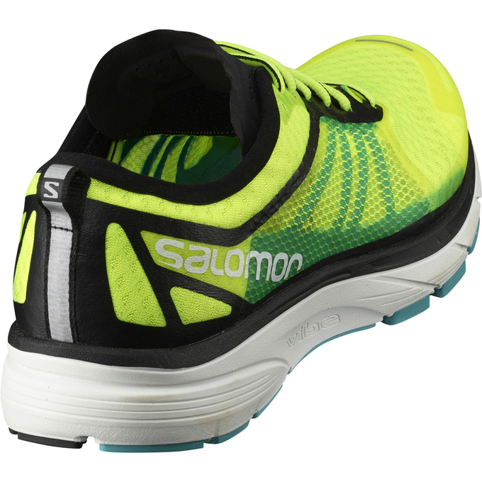 Men's Salomon SONIC RA Running Shoes Fluorescent Yellow | US-CUWZ019