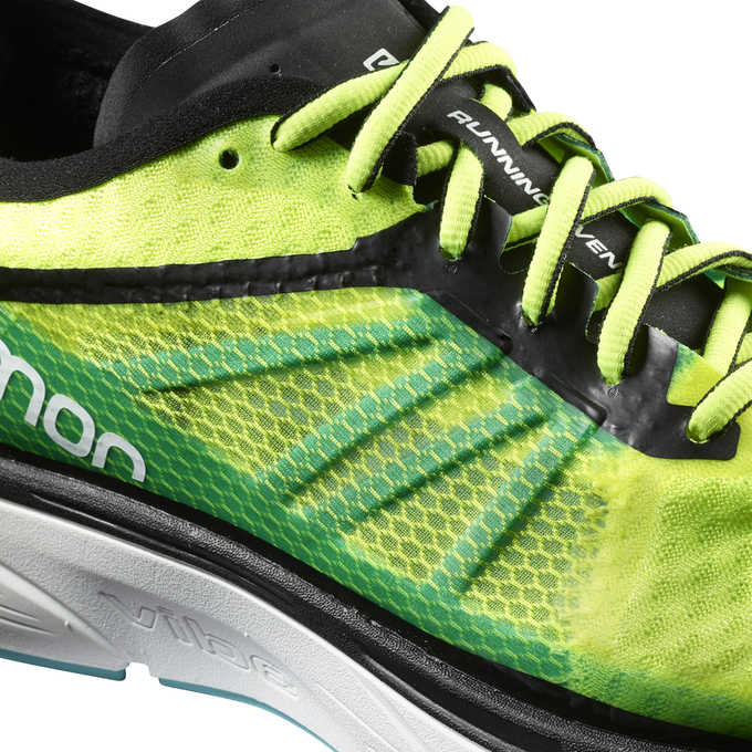 Men's Salomon SONIC RA Running Shoes Fluorescent Yellow | US-CUWZ019