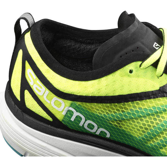 Men's Salomon SONIC RA Running Shoes Fluorescent Yellow | US-CUWZ019