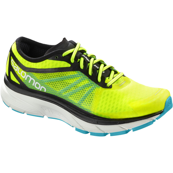 Men\'s Salomon SONIC RA Running Shoes Fluorescent Yellow | US-CUWZ019