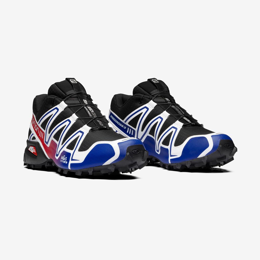 Men's Salomon SPEEDCROSS 3 Sneakers Black / Blue | US-RSZD245