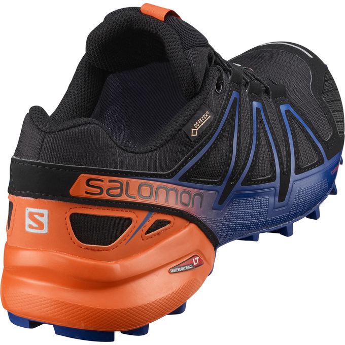 Men's Salomon SPEEDCROSS 4 GTX LTD Trail Running Shoes Black / Navy / Orange | US-VTQW420