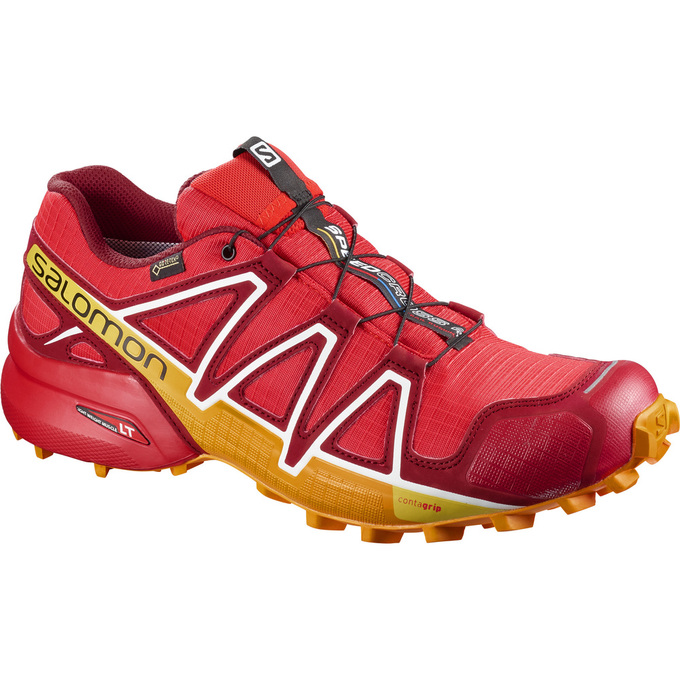 Men\'s Salomon SPEEDCROSS 4 GTX Trail Running Shoes Red | US-DJZH407