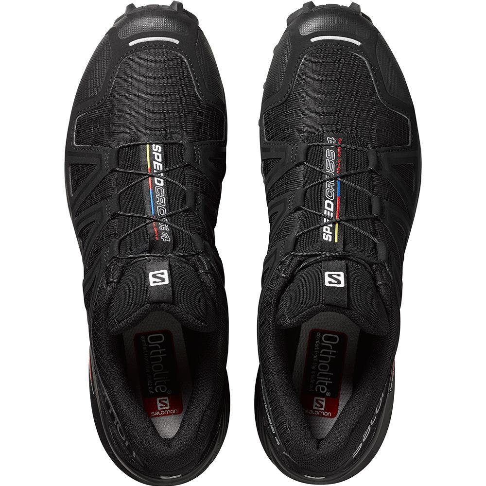 Men's Salomon SPEEDCROSS 4 Running Shoes Black | US-QBFJ642