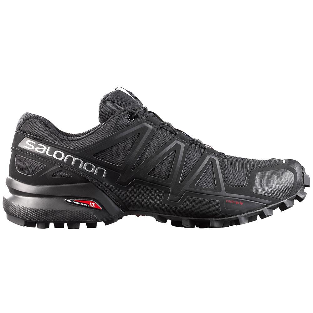 Men\'s Salomon SPEEDCROSS 4 Running Shoes Black | US-QBFJ642