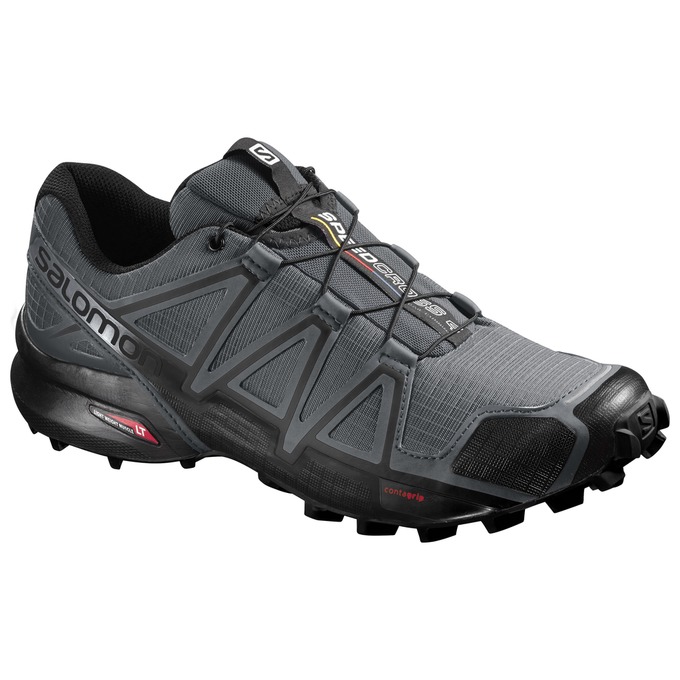 Men\'s Salomon SPEEDCROSS 4 Trail Running Shoes Grey / Black | US-BDSG604