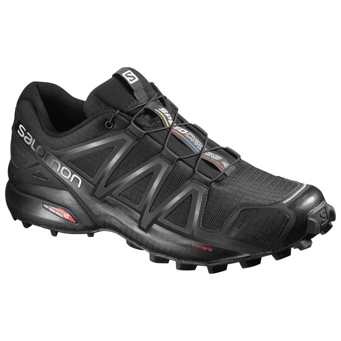 Men\'s Salomon SPEEDCROSS 4 Trail Running Shoes Black | US-DXQB862