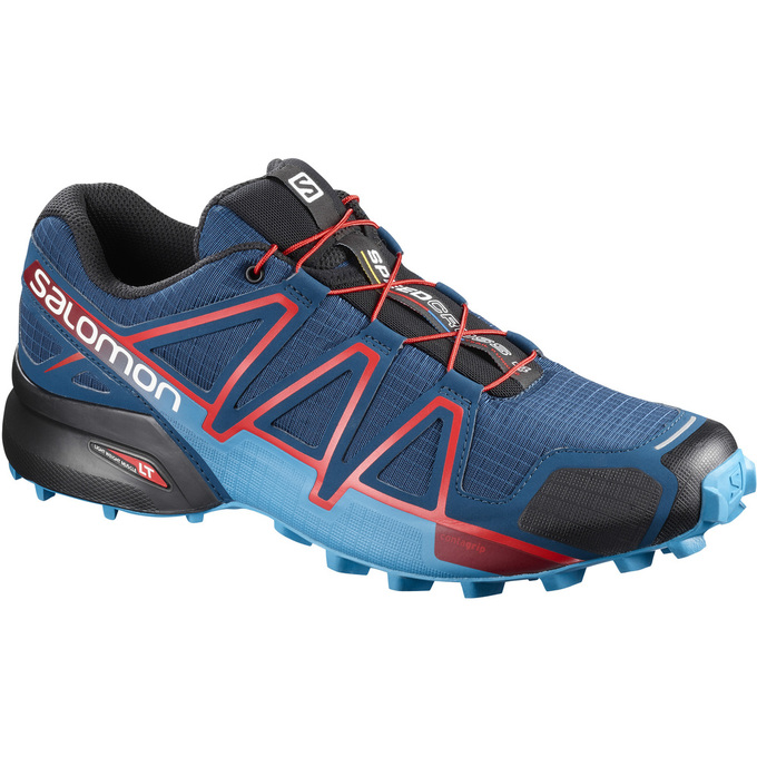 Men\'s Salomon SPEEDCROSS 4 Trail Running Shoes Navy / Black | US-KBEJ483