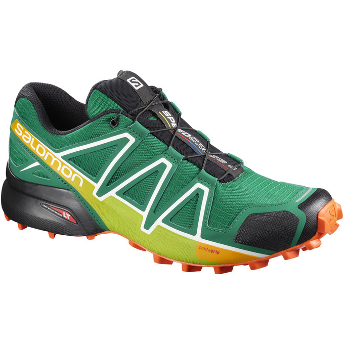 Men\'s Salomon SPEEDCROSS 4 Trail Running Shoes Green | US-VDXZ935