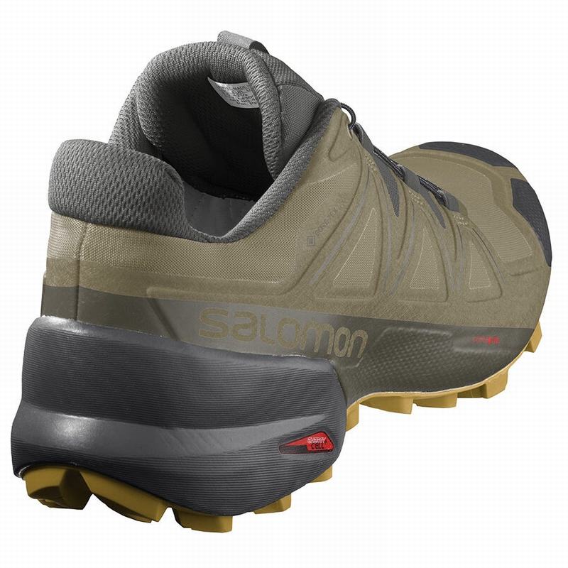 Men's Salomon SPEEDCROSS 5 GORE-TEX Trail Running Shoes Olive | US-OCNU524